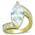 Stainless Steel  Ct Marquise Cut Cz 14k Gold Plated