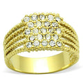 Stainless Steel Gold Crystal ring