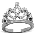 Cubic Zirconia Stainless Steel Cocktail Ring