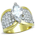 Anillo Zirconias Dorado