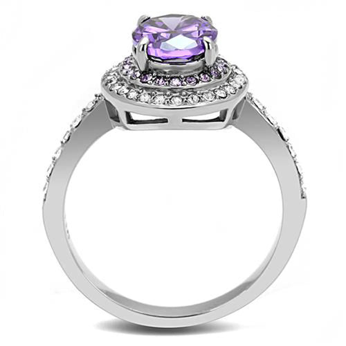 Ct Oval Cut Amethyst Color Cz Halo Engagement Ring