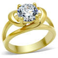 Round Brilliant Cut CZ 14k Gold Plated Engagement Ring