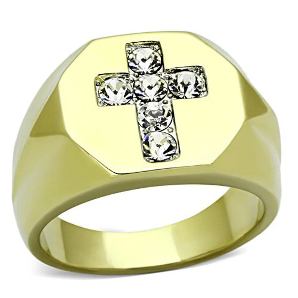 Stainless Steel Men's Stainless Steel 14k Gold Ion Plated