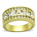 Stainless Steel 1.4 Ct Princess & Round Cut Crystal 14k