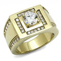 Men's 14K Gold Plated Stainless Steel Fashion Ring Size 8-13
